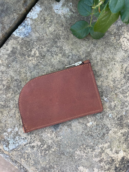 Vintage Tan Curve Leather Purse