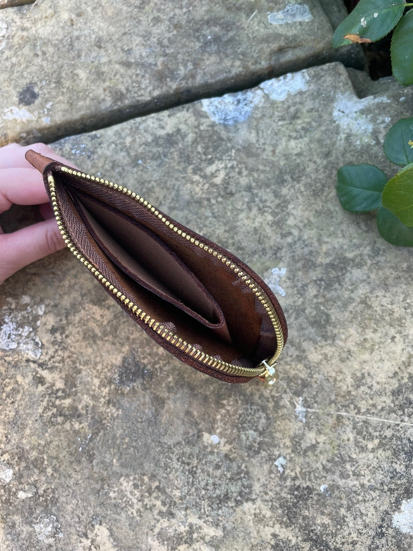 Vintage Tan Curve Leather Purse