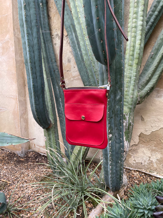 Silene Mini Leather Bag - Red