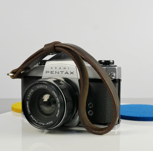 Brown Leather Camera Wrist Strap - Lulworth Rivet image 0