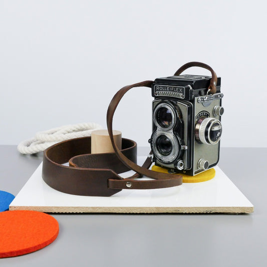 Wide Brown Leather Camera Strap - Yosemite Rivet image 0