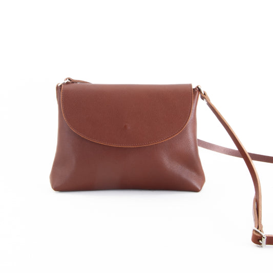 Soft Tan Leather Flap Over Bag image 0