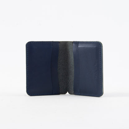 Black + Navy Leather Card Holder