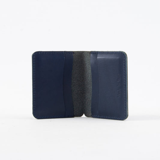 Black + Navy Leather Card Holder