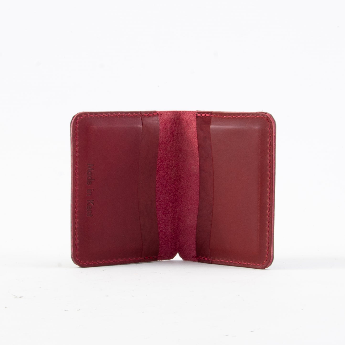 Red + Black Leather Card Holder