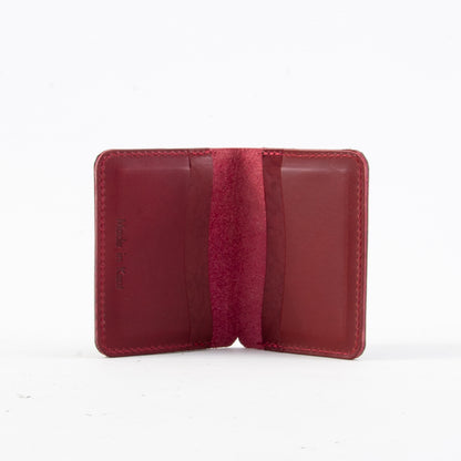 Red + Black Leather Card Holder
