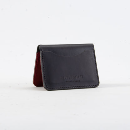 Black + Red Leather Card Holder