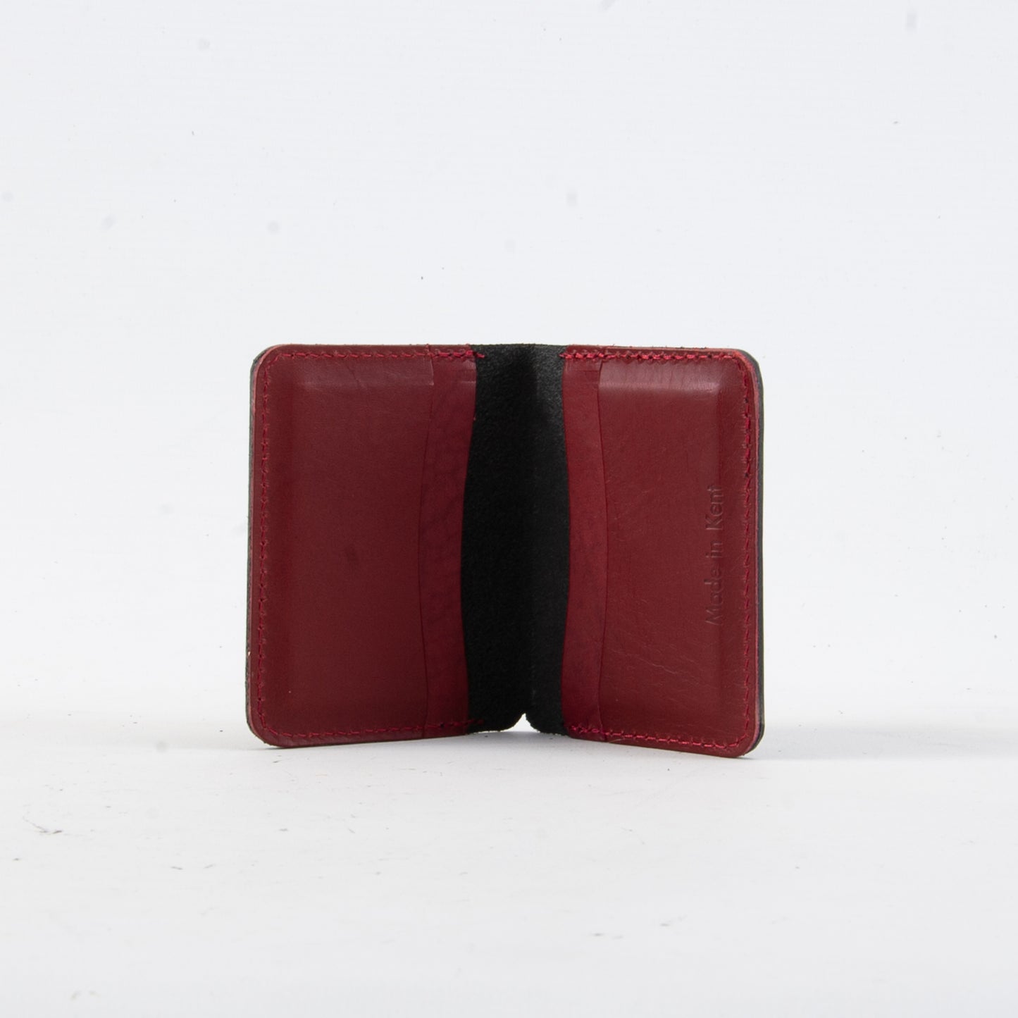 Black + Red Leather Card Holder