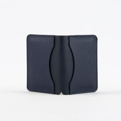 Navy + Navy Leather Card Holder