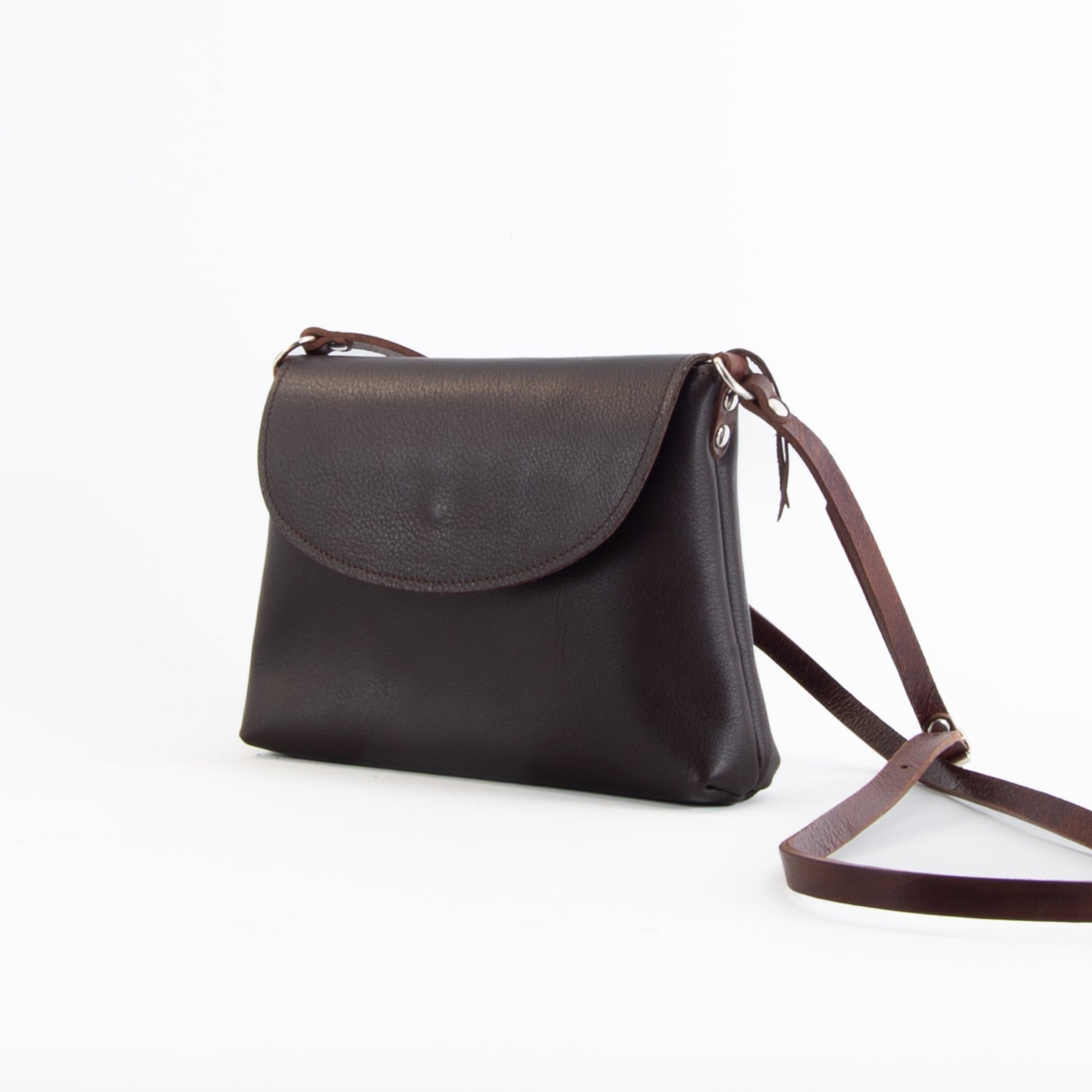 Soft Brown Leather Flap Over Bag image 1