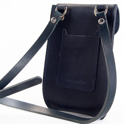Vintage Navy Leather Phone Pouch image 4