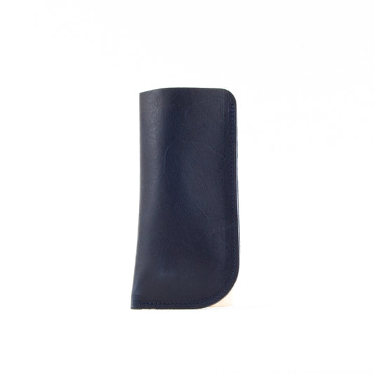 Vintage Navy Leather Glasses Sleeve image 0