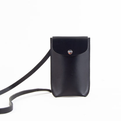 Black Leather Phone Pouch image 1