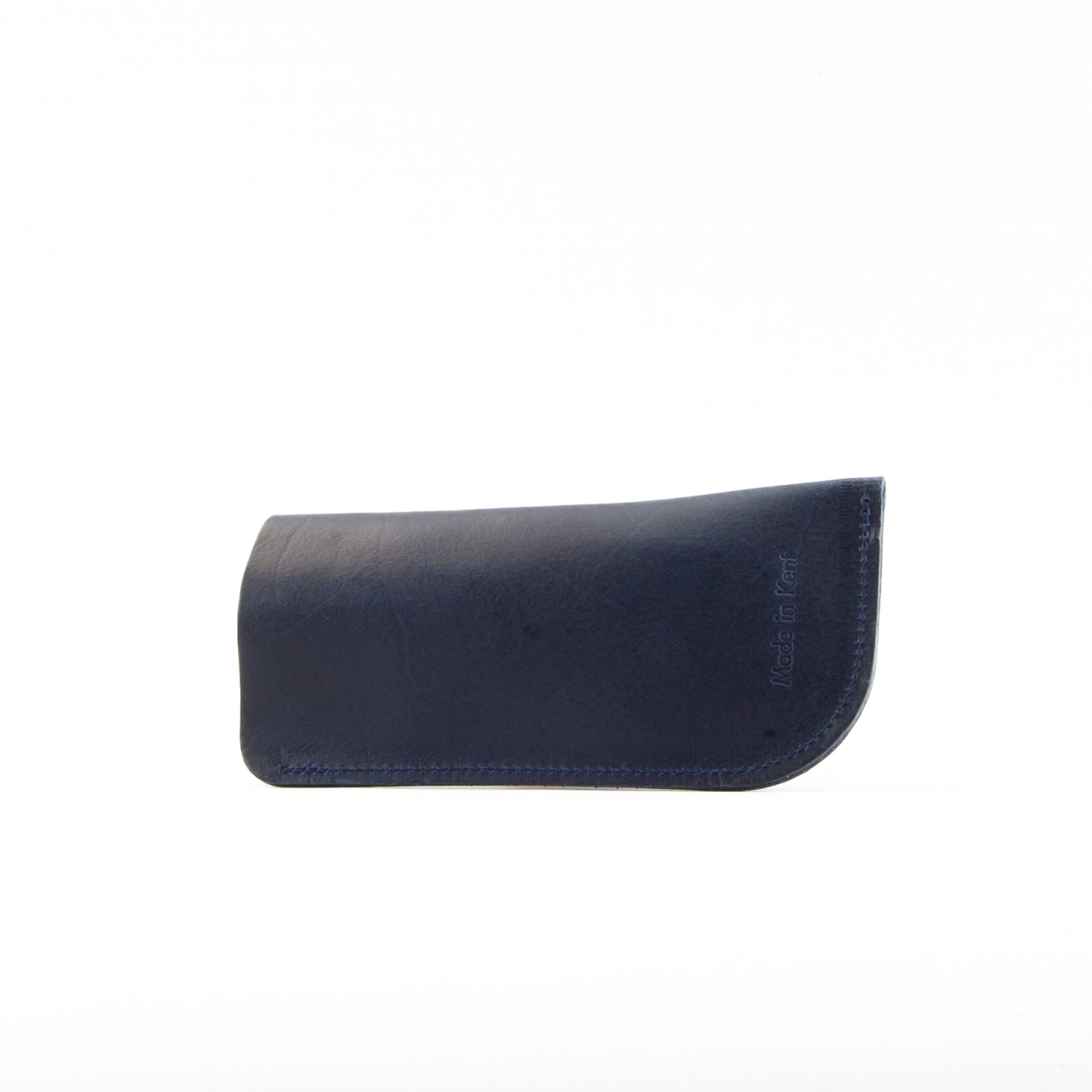 Vintage Navy Leather Glasses Sleeve image 3