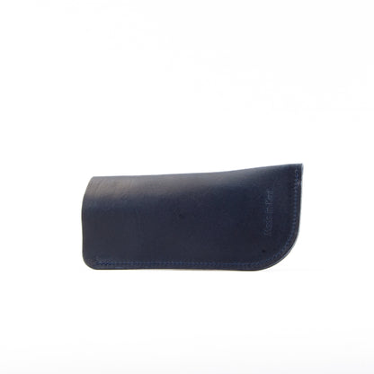 Vintage Navy Leather Glasses Sleeve image 3