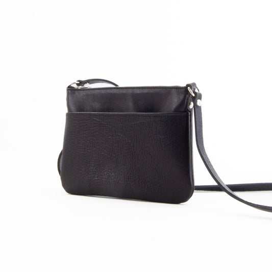 Lightweight Black Leather Hip Bag image 0