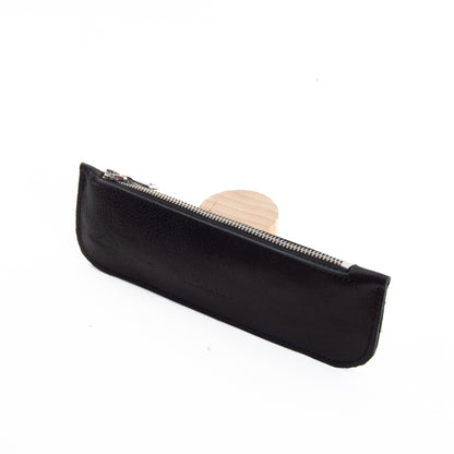 Black Leather Zip Case